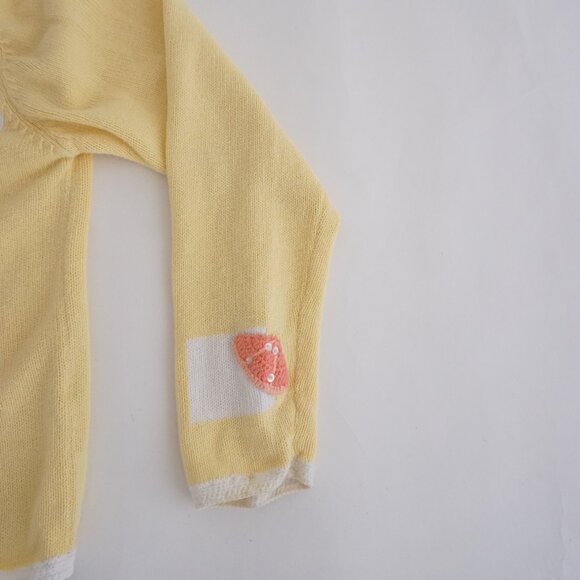 Christopher Banks Yellow Fruit Novelty Beaded Knit Cardigan Preppy Sweater M - Picture 4 of 11